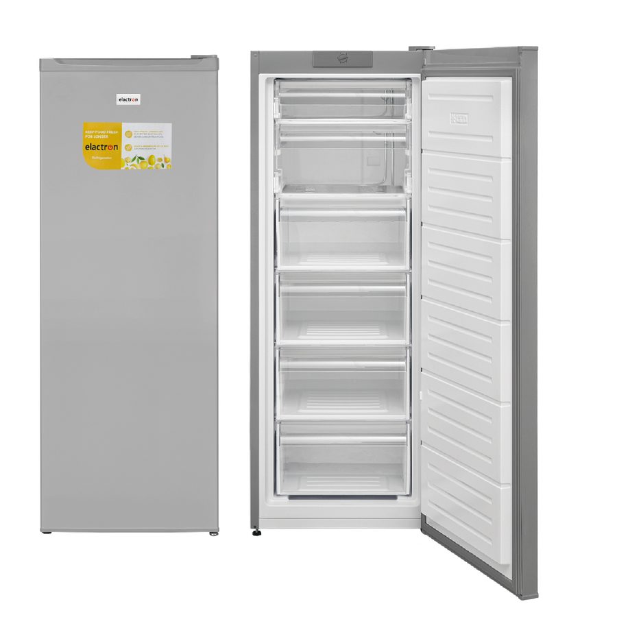 Congélateur vertical Elactron EL-128CV6DW – 6 Tiroirs, 250 Litres, Inox Gris